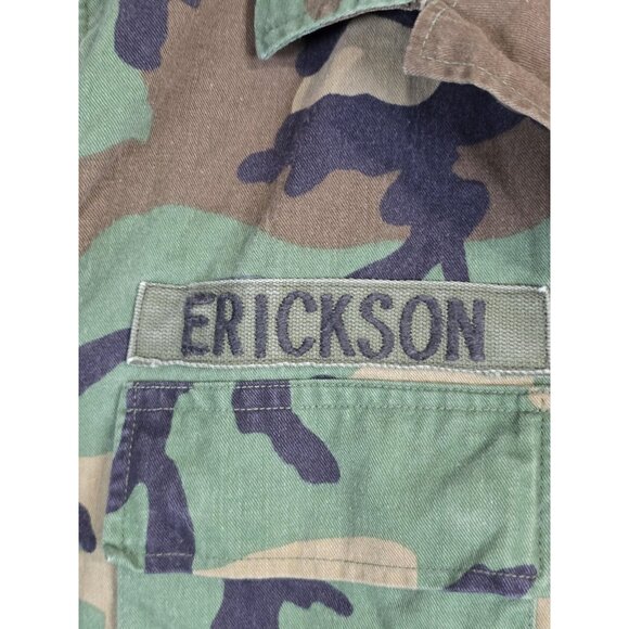US Army BDU Jacket Mens Small Short Woodland Camo Combat Coat Ripstop ERICKSON - Picture 2 of 16